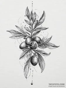Tattoo sketch olive branch, tattoo line art,... - эскиз тату (№1757344293_0, 08.09.2025 15:11) — Tatufoto.com