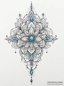 Tattoo sketch turquoise - эскиз тату (№1757344706_0, 08.09.2025 15:18) — Tatufoto.com