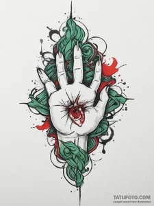 Tattoo sketch green, tattoo flash sheet desig... - эскиз тату (№1757345114_0, 08.09.2025 15:25) — Tatufoto.com