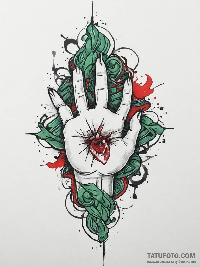 Tattoo sketch green, tattoo flash sheet desig... - эскиз тату (№1757345114_0, 08.09.2025 15:25) — Tatufoto.com