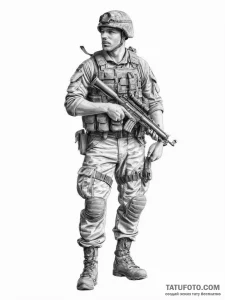Tattoo sketch soldier with a pencil - эскиз тату (№1757348696_0, 08.09.2025 16:24) — Tatufoto.com