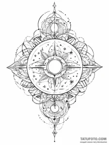 Tattoo sketch cosmic history - эскиз тату (№1757352293_0, 08.09.2025 17:24) — Tatufoto.com