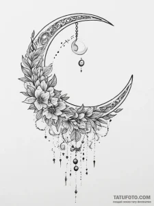 Tattoo sketch pajamas with a moon, tattoo ske... - эскиз тату (№1757354085_0, 08.09.2025 17:54) — Tatufoto.com