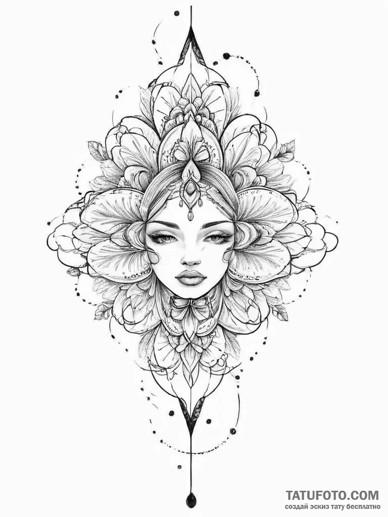 Tattoo sketch pink, artistic tattoo sketch, f... - эскиз тату (№1757354280_0, 08.09.2025 17:58) — Tatufoto.com