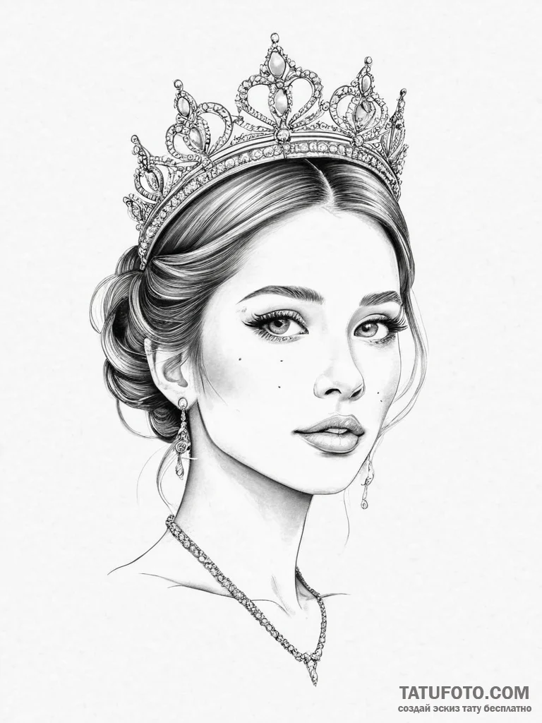 Tattoo sketch tiara - эскиз тату (№1757354865_0, 08.09.2025 18:07) — Tatufoto.com