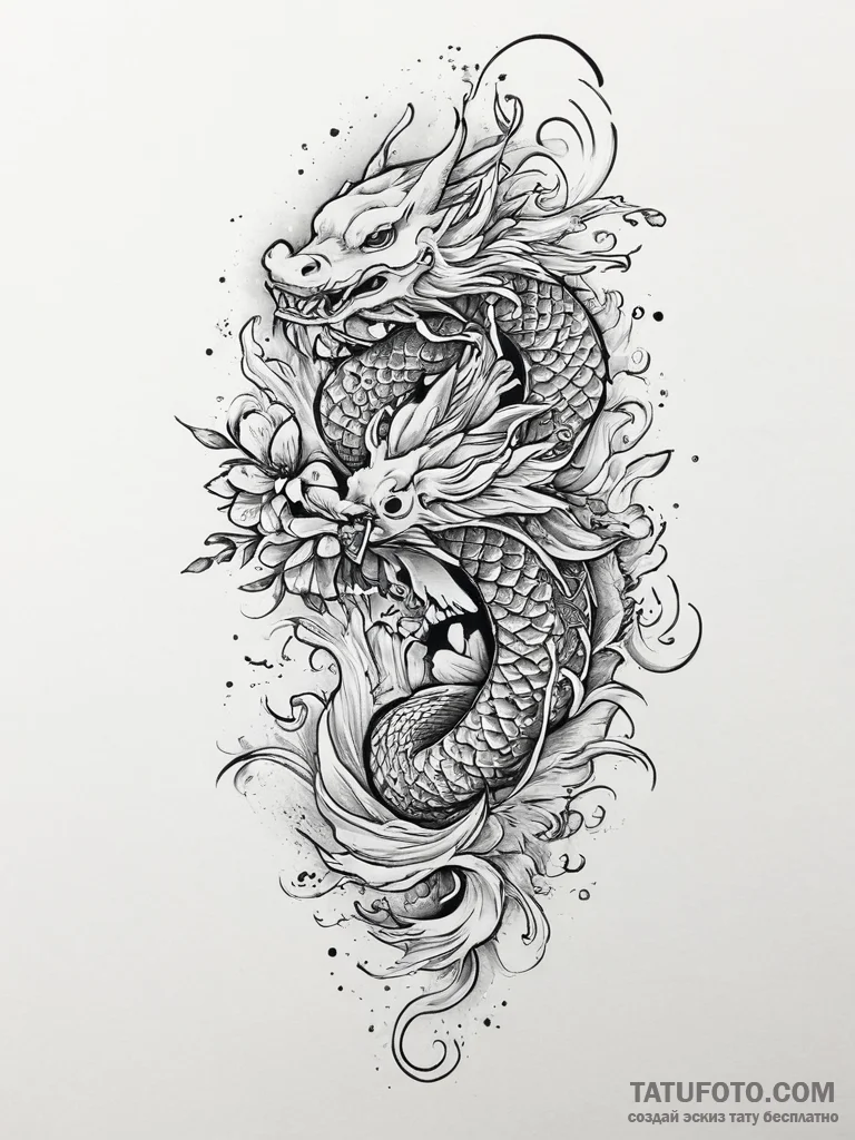 Tattoo sketch blue, concept art for tattoo, i... - эскиз тату (№1757356273_0, 08.09.2025 18:31) — Tatufoto.com