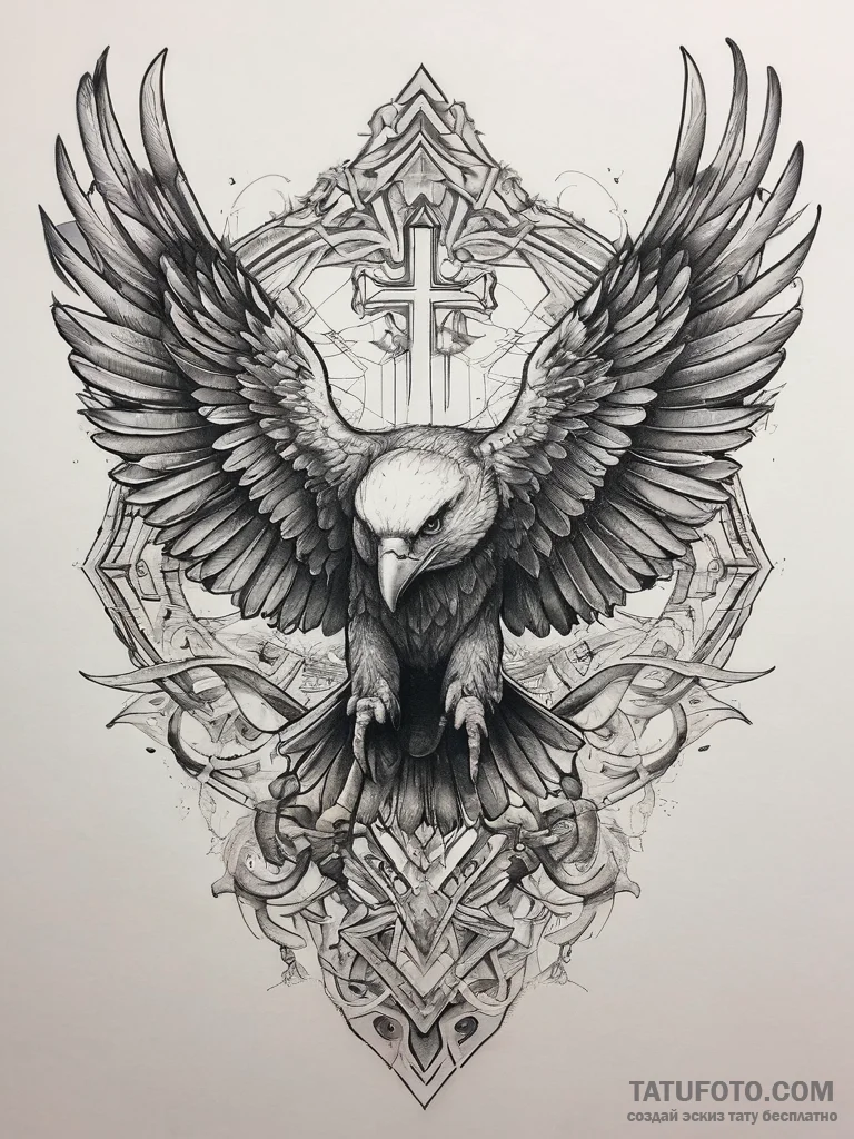 Tattoo sketch hands with an eagle, tattoo dra... - эскиз тату (№1757357077_0, 08.09.2025 18:44) — Tatufoto.com