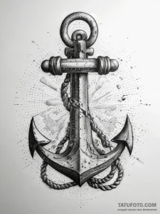 Tattoo sketch anchor with a rope, tattoo sket... - эскиз тату (№1757357278_0, 08.09.2025 18:47) — Tatufoto.com