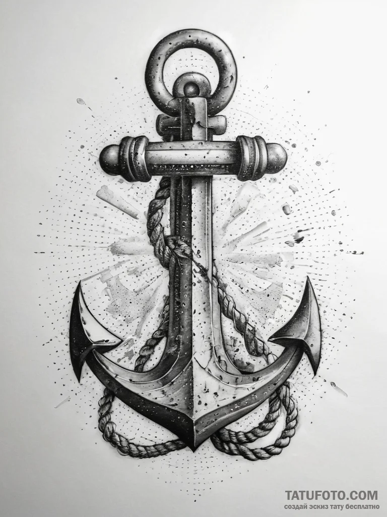 Tattoo sketch anchor with a rope, tattoo sket... - эскиз тату (№1757357278_0, 08.09.2025 18:47) — Tatufoto.com