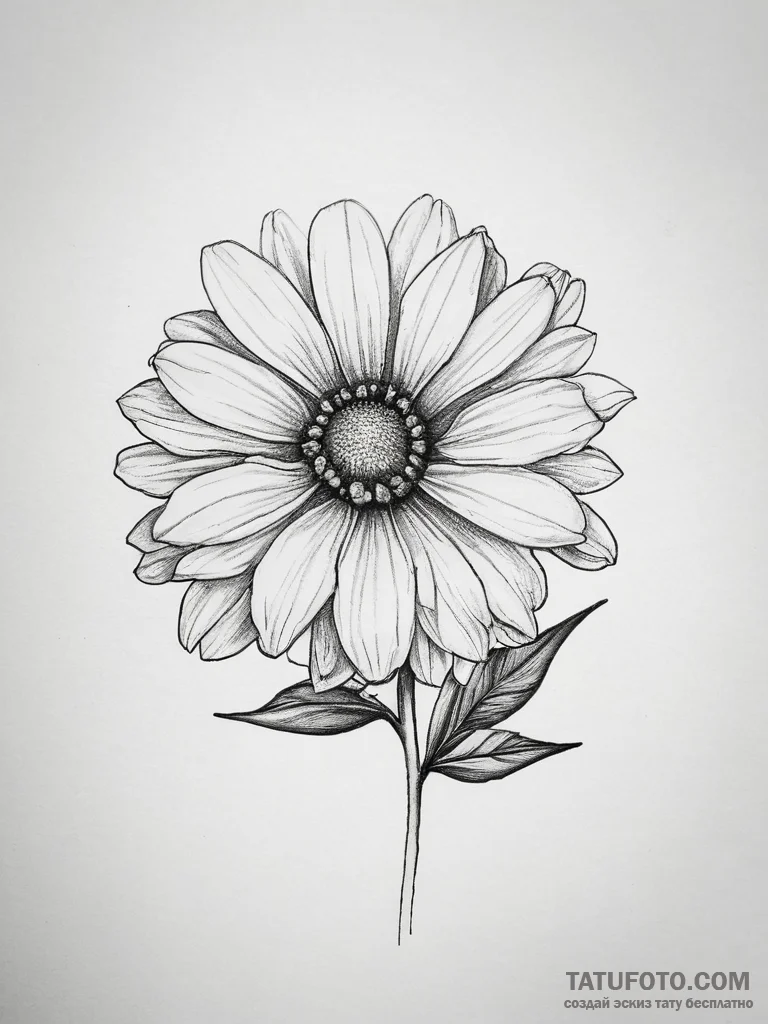 Tattoo sketch coreopsis, artistic tattoo sket... - эскиз тату (№1757358465_0, 08.09.2025 19:07) — Tatufoto.com
