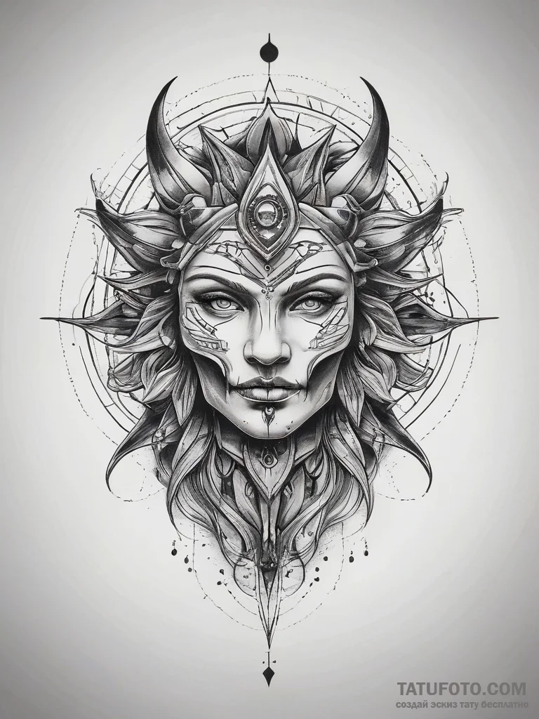 Tattoo sketch cosmic legend, tattoo line art,... - эскиз тату (№1757360251_0, 08.09.2025 19:37) — Tatufoto.com