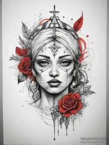 Tattoo sketch blessed pool, tattoo line art,... - эскиз тату (№1757360649_0, 08.09.2025 19:44) — Tatufoto.com