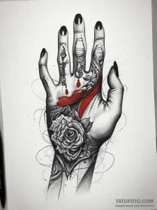 Tattoo sketch hands with a brush, tattoo sket... - эскиз тату (№1757362647_0, 08.09.2025 20:17) — Tatufoto.com