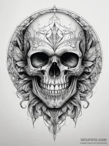 Tattoo sketch череп с инопланетянином, tattoo... - эскиз тату (№1757363039_0, 08.09.2025 20:23) — Tatufoto.com