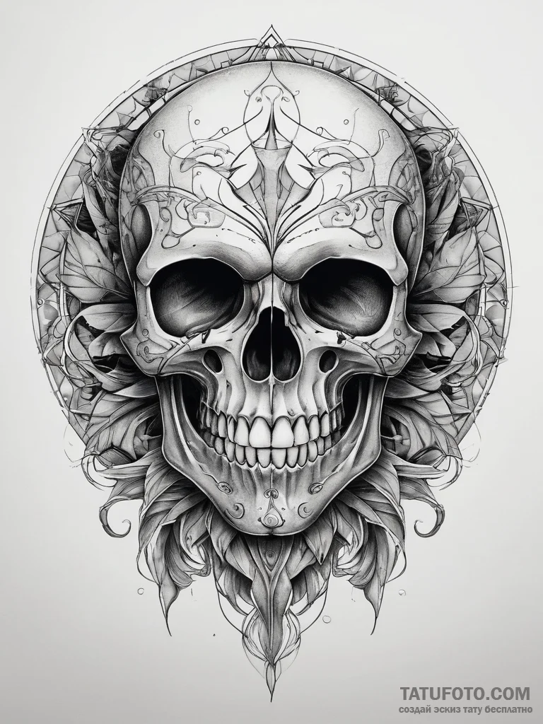 Tattoo sketch череп с инопланетянином, tattoo... - эскиз тату (№1757363039_0, 08.09.2025 20:23) — Tatufoto.com