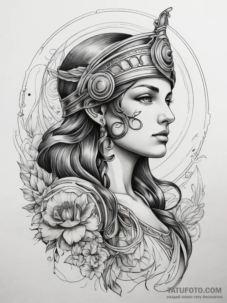 Tattoo sketch greek goddess athena, tattoo sk... - эскиз тату (№1757364029_0, 08.09.2025 20:40) — Tatufoto.com