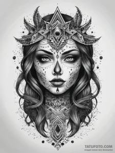 Tattoo sketch mystical entity, tattoo sketch... - эскиз тату (№1757366226_0, 08.09.2025 21:17) — Tatufoto.com