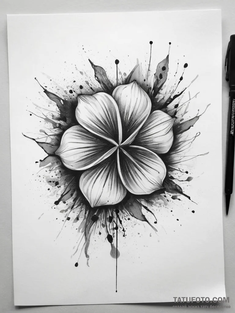 Tattoo sketch pinwheel flower, tattoo sketch... - эскиз тату (№1757366824_0, 08.09.2025 21:27) — Tatufoto.com