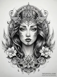 Tattoo sketch sacred representation, tattoo f... - эскиз тату (№1757367021_0, 08.09.2025 21:30) — Tatufoto.com