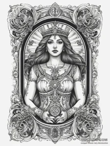 Tattoo sketch tarot card justice, ink illustr... - эскиз тату (№1757367413_0, 08.09.2025 21:36) — Tatufoto.com