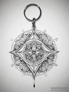 Tattoo sketch keychain with a symbol, tattoo... - эскиз тату (№1757367816_0, 08.09.2025 21:43) — Tatufoto.com
