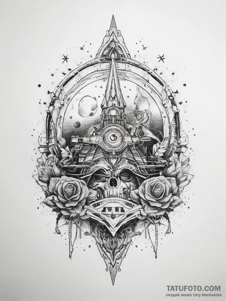 Tattoo sketch space - эскиз тату (№1757368994_0, 08.09.2025 22:03) — Tatufoto.com