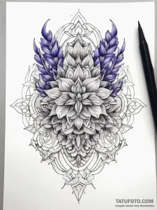 Tattoo sketch hyacinth bouquet, tattoo drawin... - эскиз тату (№1757370183_0, 08.09.2025 22:23) — Tatufoto.com