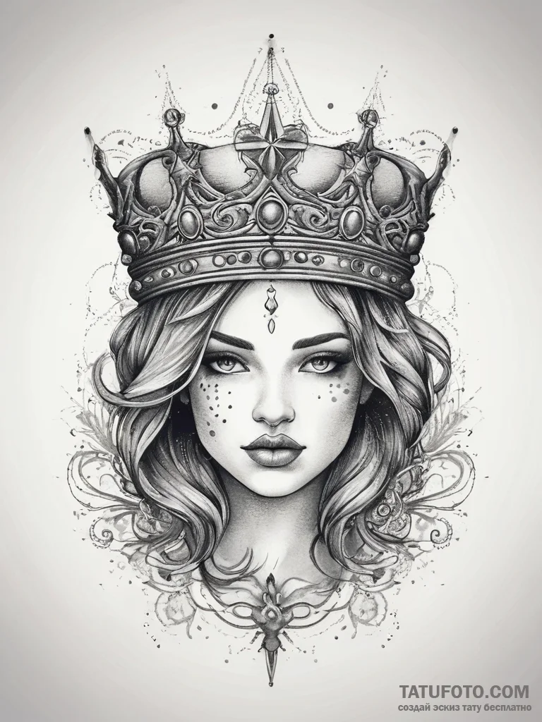 Tattoo sketch crown, artistic tattoo sketch,... - эскиз тату (№1757372371_0, 08.09.2025 22:59) — Tatufoto.com