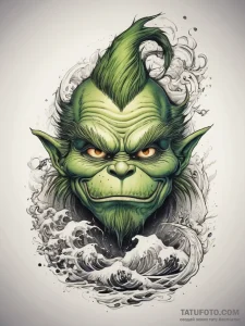 Tattoo sketch the grinch with an eye, concept... - эскиз тату (№1757372781_0, 08.09.2025 23:06) — Tatufoto.com
