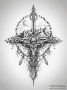 Tattoo sketch desert, artistic tattoo sketch,... - эскиз тату (№1757373579_0, 08.09.2025 23:19) — Tatufoto.com