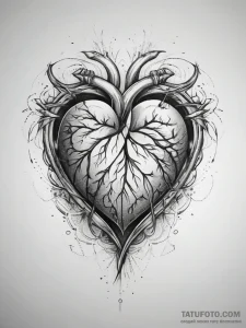 Tattoo sketch heart tattoo, tattoo line art,... - эскиз тату (№1757374964_0, 08.09.2025 23:42) — Tatufoto.com