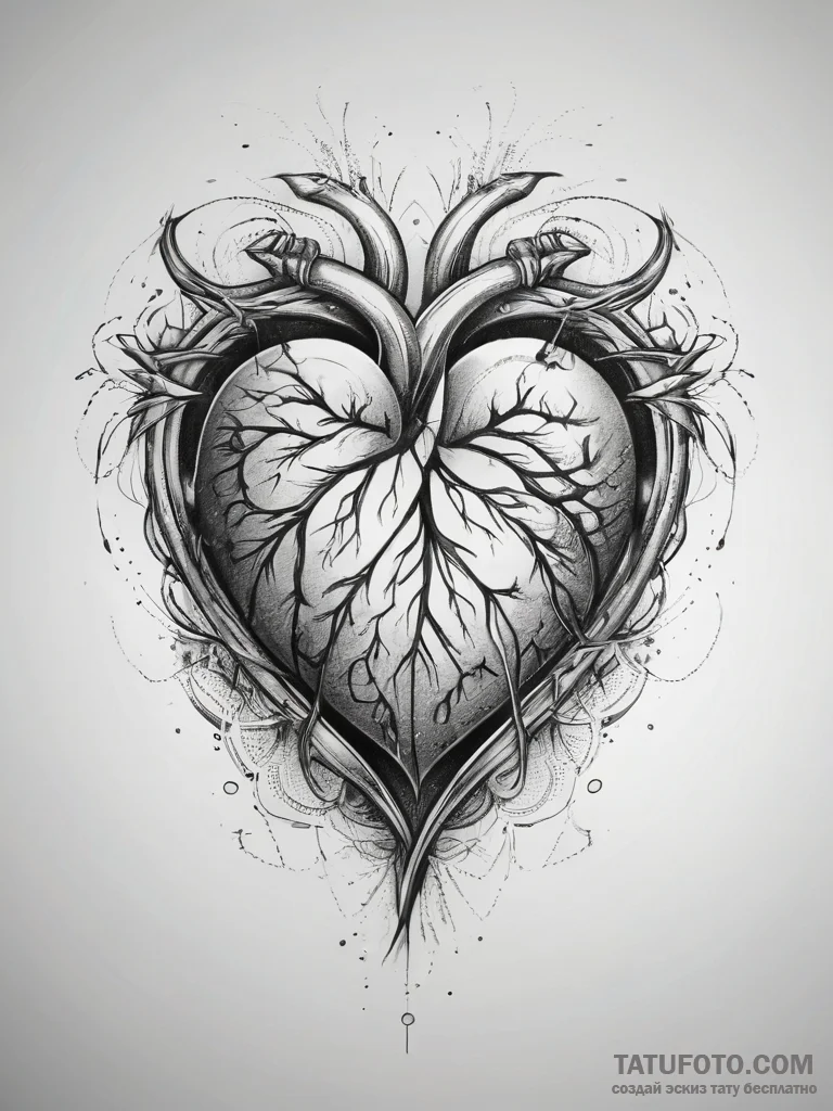 Tattoo sketch heart tattoo, tattoo line art,... - эскиз тату (№1757374964_0, 08.09.2025 23:42) — Tatufoto.com
