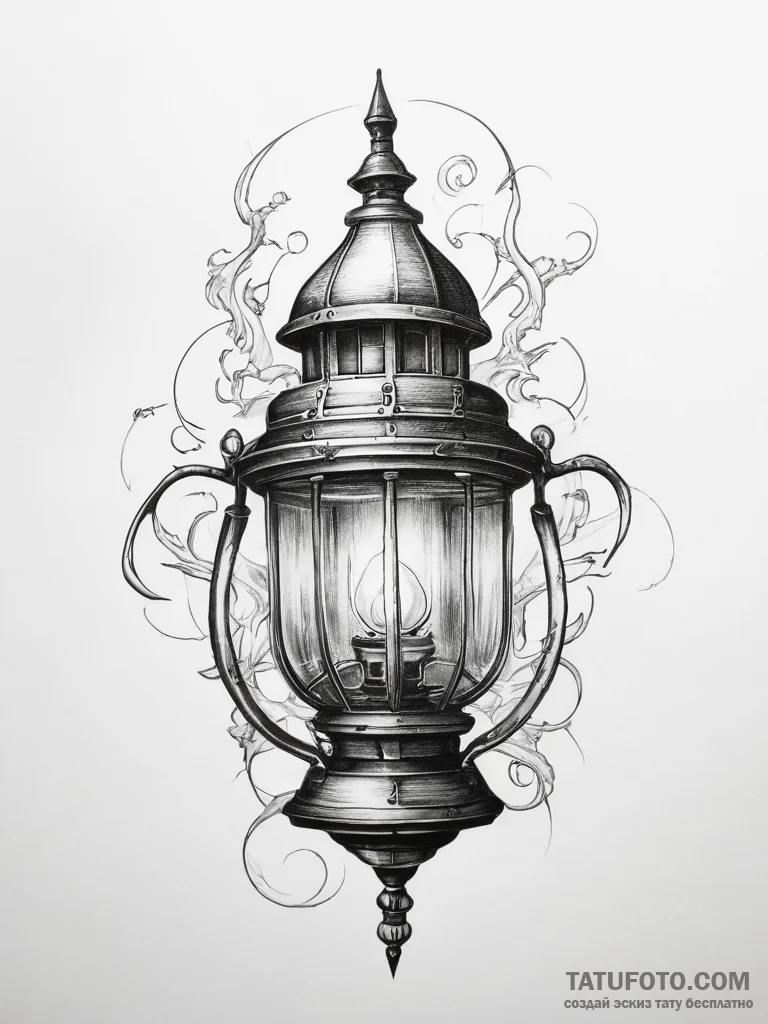 Tattoo sketch goblin lantern - эскиз тату (№1757375358_0, 08.09.2025 23:49) — Tatufoto.com