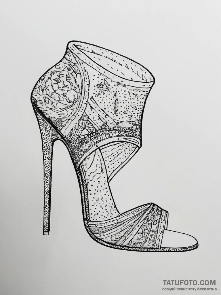 Tattoo sketch high heel tattoo, tattoo line a... - эскиз тату (№1757375556_0, 08.09.2025 23:52) — Tatufoto.com