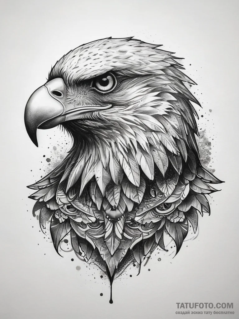 Tattoo sketch eagle, tattoo sketch design, mu... - эскиз тату (№1757375961_0, 08.09.2025 23:59) — Tatufoto.com