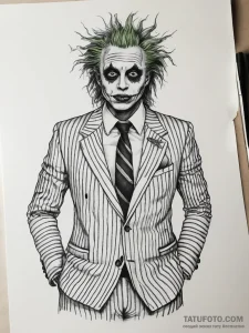 Tattoo sketch beetlejuice striped suit - эскиз тату (№1757378144_0, 09.09.2025 00:35) — Tatufoto.com