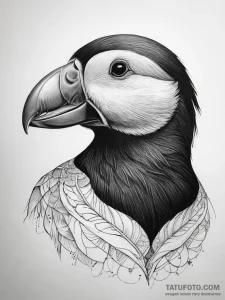 Tattoo sketch tufted puffin - эскиз тату (№1757378948_0, 09.09.2025 00:49) — Tatufoto.com