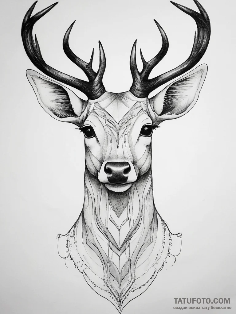 Tattoo sketch elegant doe tattoo, tattoo sket... - эскиз тату (№1757379151_0, 09.09.2025 00:52) — Tatufoto.com