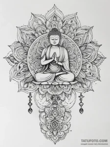 Tattoo sketch buddha's footprint - эскиз тату (№1757379941_0, 09.09.2025 01:05) — Tatufoto.com