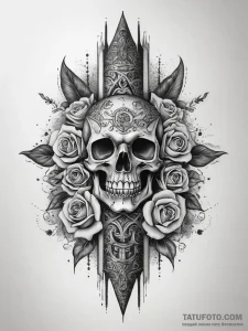 Tattoo sketch djed pillar with a spine, ink i... - эскиз тату (№1757380545_0, 09.09.2025 01:15) — Tatufoto.com