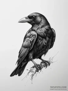Tattoo sketch crow - эскиз тату (№1757380745_0, 09.09.2025 01:19) — Tatufoto.com
