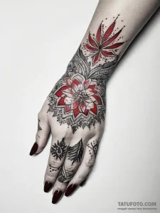 Tattoo sketch hands with a brush, tattoo sket... - эскиз тату (№1757381339_0, 09.09.2025 01:28) — Tatufoto.com