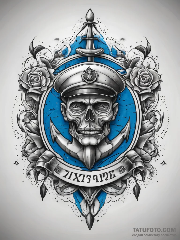 Tattoo sketch blue, concept art for tattoo, o... - эскиз тату (№1757381737_0, 09.09.2025 01:35) — Tatufoto.com