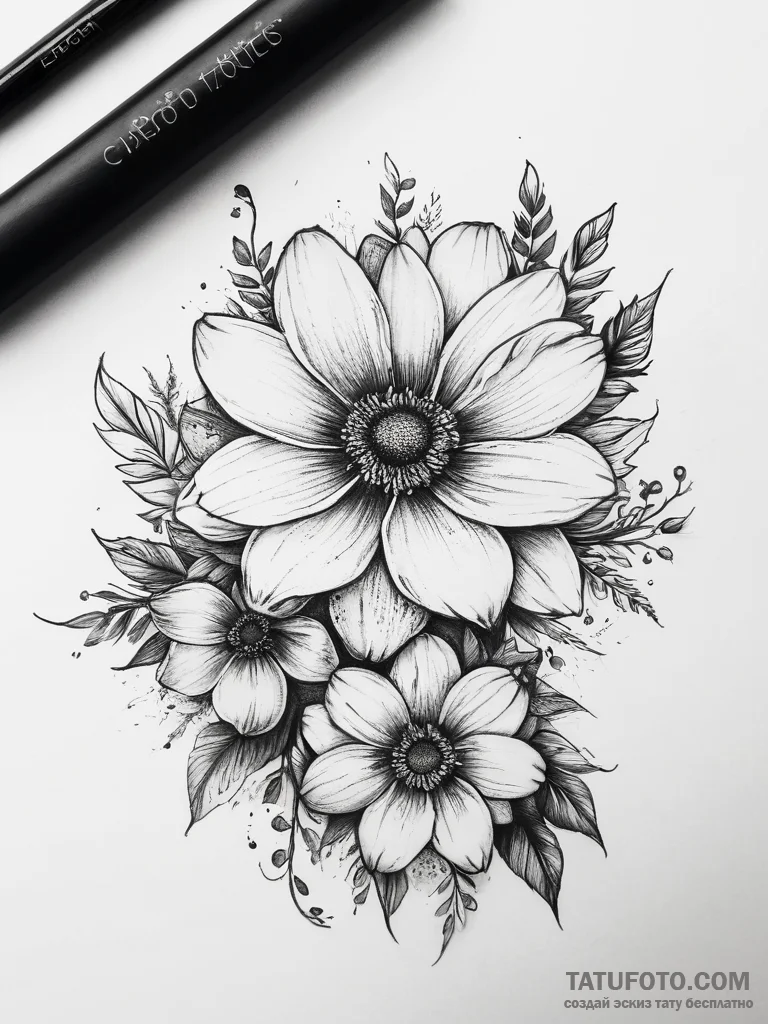 Tattoo sketch flower crown tattoo - эскиз тату (№1757381934_0, 09.09.2025 01:38) — Tatufoto.com