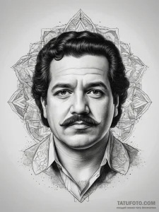 Tattoo sketch pablo escobar with a mustache,... - эскиз тату (№1757382932_0, 09.09.2025 01:55) — Tatufoto.com