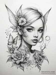 Tattoo sketch pixie - эскиз тату (№1757383721_0, 09.09.2025 02:08) — Tatufoto.com