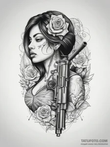 Tattoo sketch chicano пистолет, tattoo sketch... - эскиз тату (№1757384319_0, 09.09.2025 02:18) — Tatufoto.com