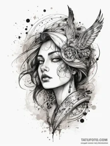Tattoo sketch cosmic tale, artistic tattoo sk... - эскиз тату (№1757385697_0, 09.09.2025 02:41) — Tatufoto.com