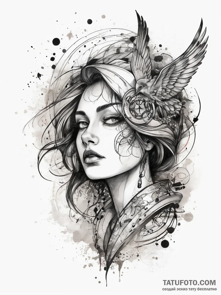 Tattoo sketch cosmic tale, artistic tattoo sk... - эскиз тату (№1757385697_0, 09.09.2025 02:41) — Tatufoto.com
