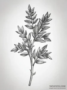 Tattoo sketch thyme sprig, artistic tattoo sk... - эскиз тату (№1757385891_0, 09.09.2025 02:44) — Tatufoto.com